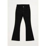 Kadın İspanyol Paça Skinny Fit Siyah Jean Pantolon