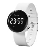 Kadın İzle Aktivite Fitness Tracker Kalori Adım Sayacı Pedometre Saatler Kadınlar için Spor Dijital Kronograf Silikon Kayış Su Geçirmez 3 Alarm Saatleri Kadın Saati Reloj para Mujer, Beyaz