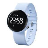 Kadın İzle Aktivite Fitness Tracker Kalori Adım Sayacı Pedometre Saatler Kadınlar için Spor Dijital Kronograf Silikon Kayış Su Geçirmez 3 Alarm Saatleri Kadın Saati Reloj para Mujer, Gri mavi