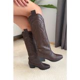 Kadın Jasire Kahverengi Nakışlı Western Kovboy Çizme