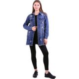 Kadın Jean Trençkot - M - 00404 Mavi
