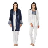 Kadın Kadife Sabahlıklı Uzun Kollu Hamile Lohusa Pijama Takımı, S, Effortt8088-19804IGP2717709