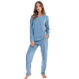 Kadın Kadife Uzun Kol Pijama Takım, 403091
