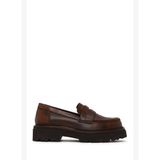 Kadın Kahverengi Kalın Tabanlı Deri Maskülen Loafer AF190069DV