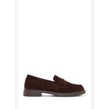 Kadın Kahverengi Süet Deri Loafer 26PFD180410