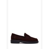 Kadın Kahverengi Süet Deri Maskülen Loafer AF140006DS