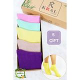 Kadın Kaliteli Bambu Patik Çorap (5 ADET / ÇİFT) Dikişsiz Parfümlü Kısa Model Hassas Çorabı