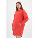 Kadın Kanguru Cepli Oversize Tunik (B24-00225) KIRMIZI XL