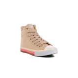 Kadın Kanvas Bilekli Sneaker Günlük Spor Ayakkabı Bej