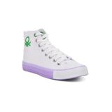 Kadın Kanvas Bilekli Sneaker Günlük Spor Ayakkabı Beyaz-Lila
