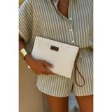 Kadın Kanvas Clutch Portföy Çanta - 000-Siyah
