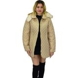 Kadın Kapitone Kapüşonlu Mont BGL-ST04113 BEJ 2XL