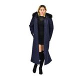 Kadın Kapitone Kapüşonlu Uzun Mont BGL-ST04060 LACİVERT 48