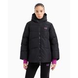 Kadın Kapitoneli Regular Fit Kapüşonlu Şişme Siyah Ceket 6DTB18 TN8AZ-1200