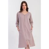 Kadın Kapri Kol Fermuarlı Pudra Ev Elbisesi C2T2N0305 - 2XL