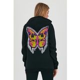 Kadın Kapüşonlu 3 iplik Sweatshirt Siyah
