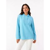 Kadın Kapüşonlu Sweatshirt - Rahat Ve Şık - Mavi