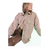 Kadın Kaşe Oversize Geniş Kesim Iki Cepli Kışlık Ceket Spor Koton Oduncu Gömlek 700-3270286