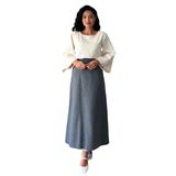 Kadın Kaşe Uzun Etek (Antrasit, L-XL)