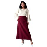 Kadın Kaşe Uzun Etek (Bordo, 4XL-5XL)