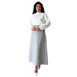 Kadın Kaşe Uzun Etek (Gri, 4XL-5XL)
