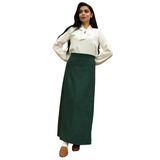Kadın Kaşe Uzun Etek (Zümrüt Yeşili, 2XL-3XL)