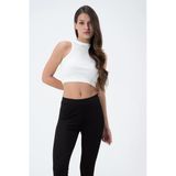Kadın Kaşkorse Crop Atlet Ekru