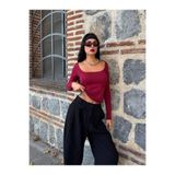Kadın Kayık Yaka Pamuk Kumaş Body 28338