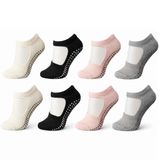 Kadın Kaymaz Yoga Pilates Çorabı 8'Li | Silikon Taban, Bilek Bantlı, Ev Spor Umre, 4 Renk