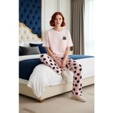 Kadın Kedi Baskılı Pamuklu Pijama Takımı Fonksiyonel Dayanıklı Kaliteli Konforlu Estetik Şık