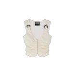 Kadın Kemer Detaylı Askılı V Yaka Denim Beyaz Bluz 78HAM206N0439-021