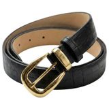 Kadın Kemer Kroko Suni Deri Kemer 2.5 cm – Gold Takım Tokalı Zarif Bel Kemeri – Siyah, Beyaz, Kahverengi Renk Seçenekli – Elbise, Pantolon ve Kot İçin – Her Kombine Uyum Sağlayan (SİYAH)