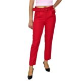 Kadın Kemerli Bilek Pantolon BGL-ST03690 KIRMIZI 48