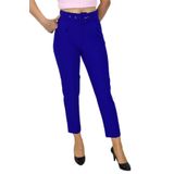Kadın Kemerli Bilek Pantolon BGL-ST03690 SAKS MAVİ 40