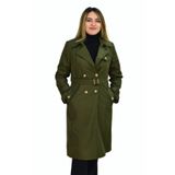 Kadın Kemerli Trençkot K3064 BGL-ST03286 HAKİ L