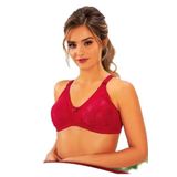 Kadın Kırmızı Desteksiz Dantel Jakarlı Balensiz/telsiz Büyük Beden Sütyen, 90B, LZ303-19804IGP27189929