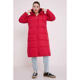 Kadın Kırmızı Kapşonlu Uzun Oversize Şişme Mont HZL22W-BD151201 - 42