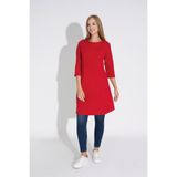 Kadın Kırmızı Renkli Bol Kesim Bisiklet Yaka Truvakar Kol Tunik T-402 - 2XL - 240-Kırmızı