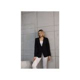 Kadın Kısa Düğmeli Blazer Ceket - Siyah - 36