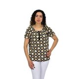 Kadın Kısa Kol Baskılı Bluz BGL-ST04700 BEJ L