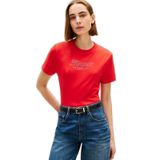 Kadın Kısa Kol Bisiklet Yaka Rahat Kesim Kırmızı T-Shirt WW0WW48707-SNE