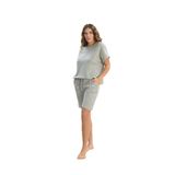 Kadın Kısa Kol Gri Mlelanj Şortlu Pijama Takım C1T1N1O61 GRİ MELANJ XL