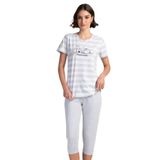 Kadın Kısa Kol Kaprili Pijama Takım, 312032