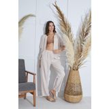 Kadın Kısa Kol Önden Düğmeli Bej Pijama Takım C6T1N951 BEJ XL