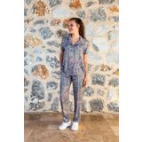 Kadın Kısa Kol Önden Düğmeli Gri Pijama Takım C3T0N04Y42