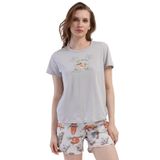 Kadın Kısa Kol Şortlu Pijama Takım, 409077