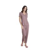 Kadın Kısa Kol Vizon Pijama Takım C0T1N951 VİZON L