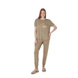 Kadın Kısa Kol Yağ Yeşili Pijama Takım C3T0N551 YAĞ YEŞİLİ S