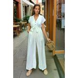 Kadın Kısa Kollu Cepli Kuşaklı Rahat Tulum 3405429