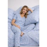 Kadın Kısa Kollu Pamuklu Fitilli Kaşkorse Pijama Takımı